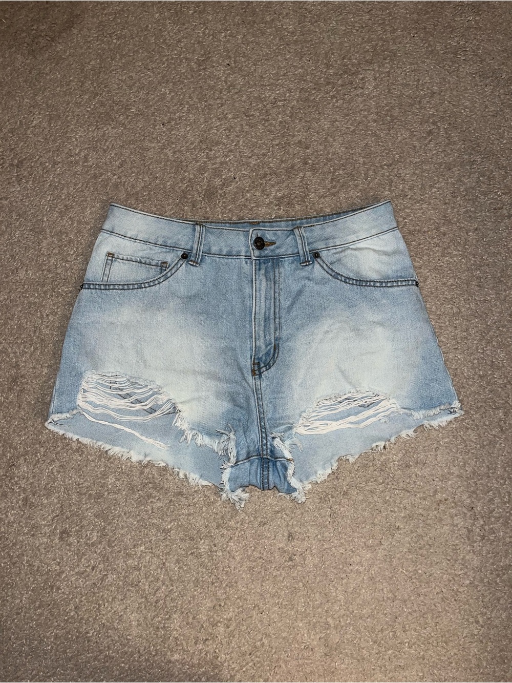 REWASH Light Blue High Rise Shorts